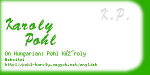 karoly pohl business card